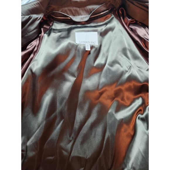 London Fog Classic Double Breasted Trench Coat Men's 42 Long Olive Belted - Picture 5 of 9